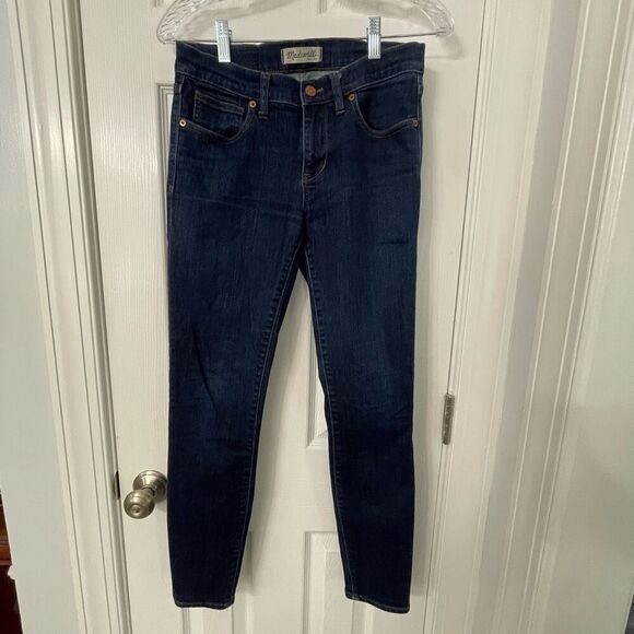 Madewell Skinny Skinny Mid Rise Dark Wash Jeans Size 27 - Picture 1 of 9